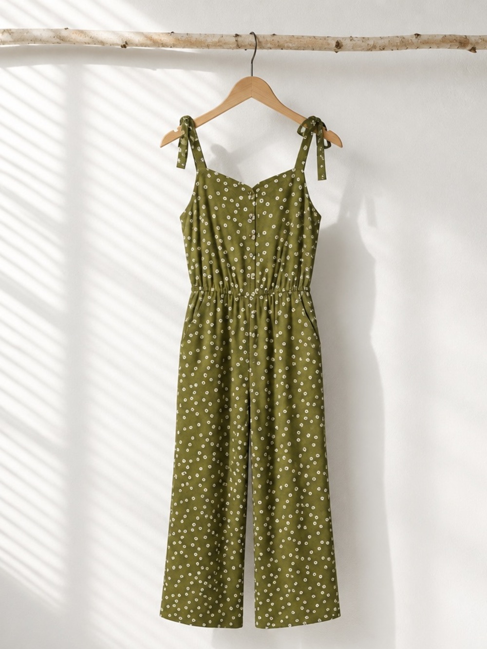 Modcloth Tie Shoulder Linen Blend Jumpsuit